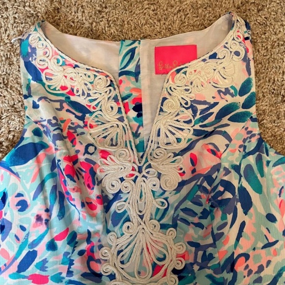 🆕 NWOT Lilly Pulitzer Gabby Shift Dress • Breakwater Party Wave Pattern • Sz 0 - Picture 3 of 3